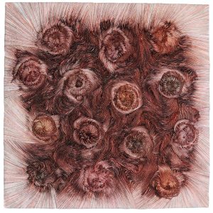 Annita Smit | Drift | 120 x 130 x 13 cm | Bible paper and ink