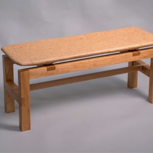 Stijn Weski | Natural Formation | bench | Cherry wood & wood clay | 100 x 40 x 45 cm | edition-15-