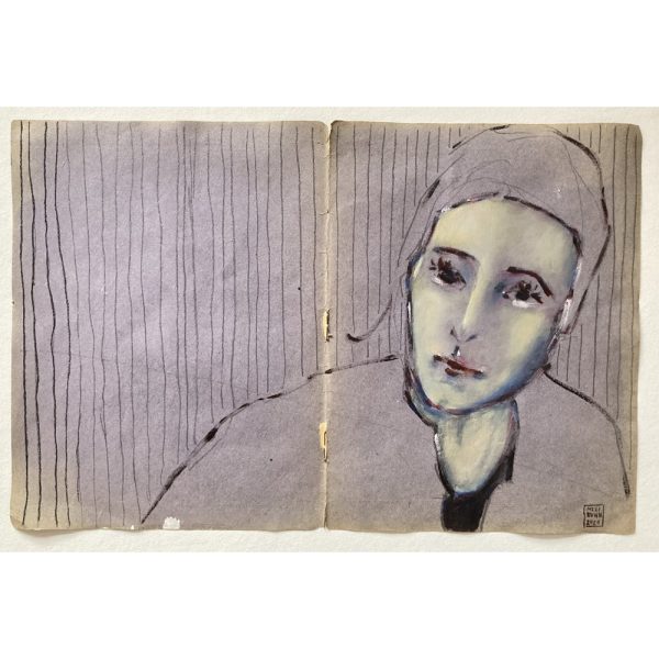Meli Kuhn, Kopfzeichnung, 45 x 32 cm-Chez-Freddy-Haarlem