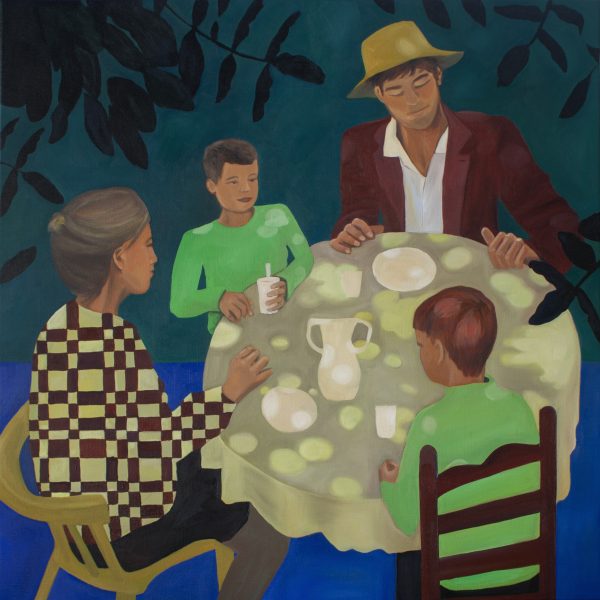 Renske Herder | Sitting down | oil on linen | 80 x 80 cm