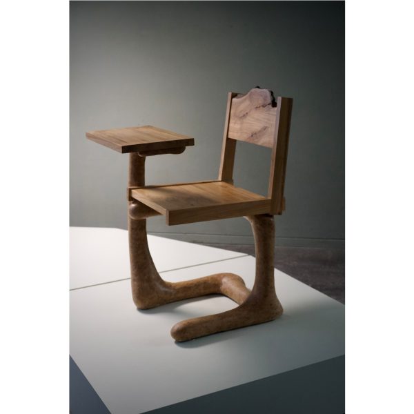Stijn Weski | Emulsify Discipline and Freedom (stool / desk ) | cherry wood, sawdust clay & steel | 70 x 55 cm | 1/10