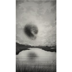 Sidney Waerts | Alight | Asian Inkt on cotton scroll | 230 x 130 cm