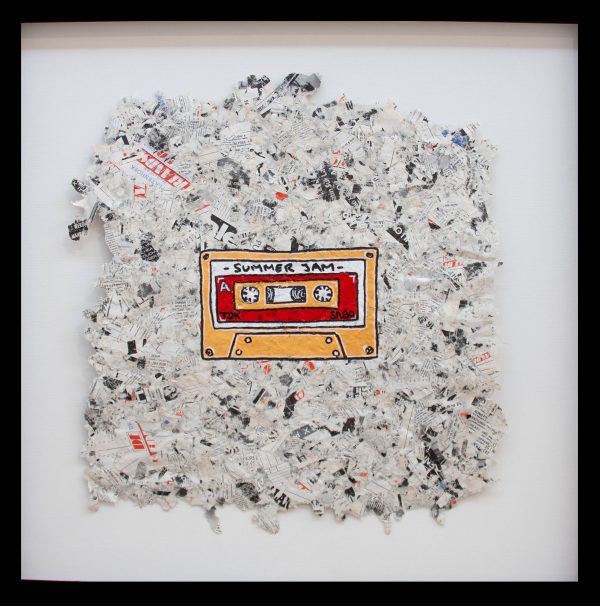 (R)evolution TDK SA90 Summer jam | Olav van Lede | 50 x 50 cm | Mixed media