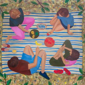 Renske Herder | picknick | oil on linen | 90 x 100 cm