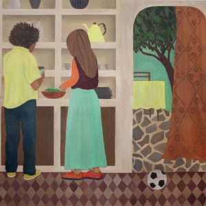 Renske Herder | Preparation day | oil on linen | 130 x 110 cm